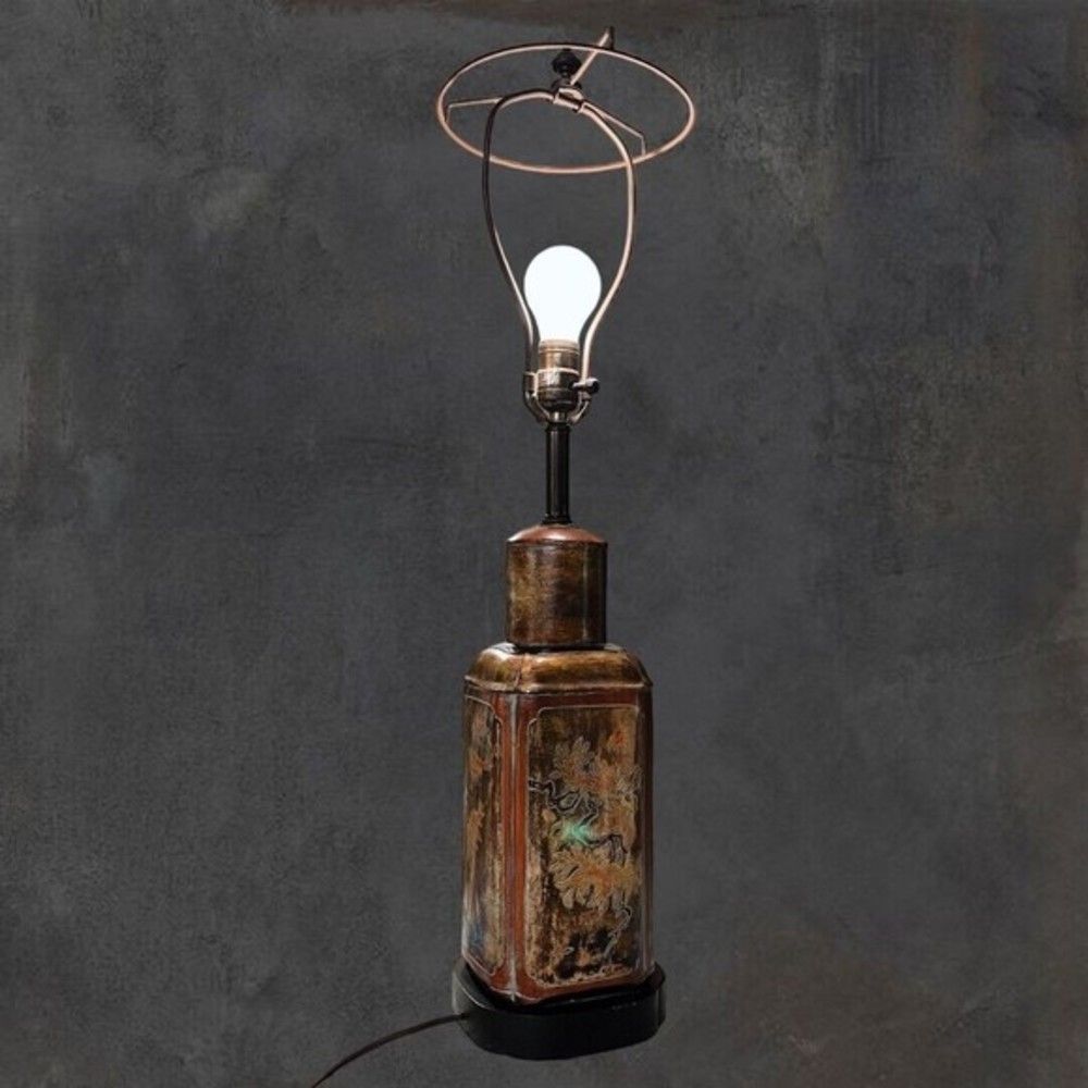 Very Rare Vintage Frederick Cooper Ceramic Table Lamp Chicago Asian Style 1970's